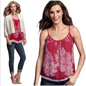 Cabi Red Spaghetti Strap Blouse Style 162 – Romance‎ Top Sz XS